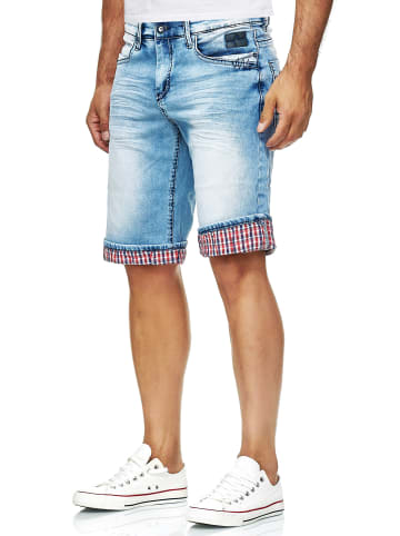 Rusty Neal Light Blue Used Jeans Shorts "DUNSTER" in Blau