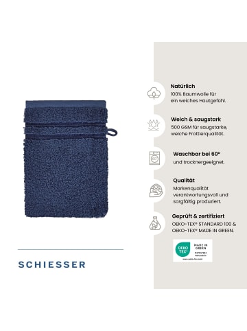Schiesser Waschhandschuhset Milano 5-teilig in Dunkelblau