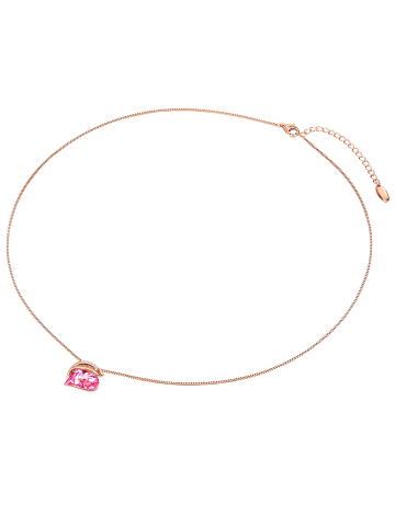 Rafaela Donata Halskette Herz aus Sterling Silber mit Kristallen von Swarovski® in rosa