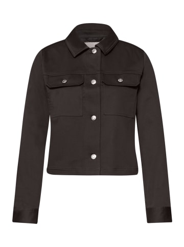 Street One Overshirt im Slik-Look mit Knopfleiste in Espresso Brown