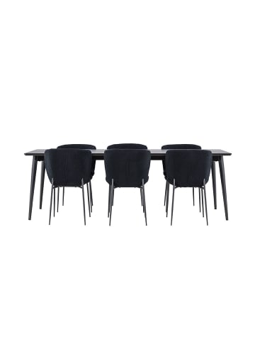 ebuy24 Essgruppe Ellis (7-teilig) Schwarz 85 x 230 cm