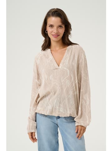 Kaffe Langarm-Bluse KAditte in Feather Gray,Chalk Print