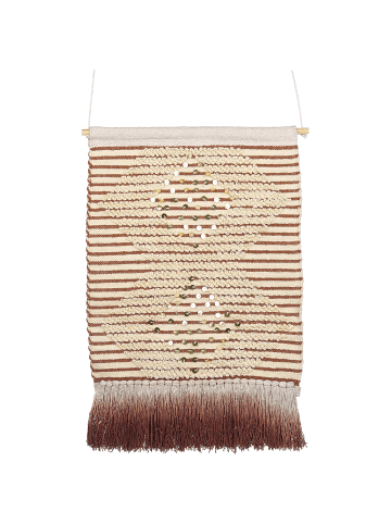 Beliani Wandbehang SABO in Beige/Rot/Gold - (W) 43 x (H) 75 x (L) 1 cm