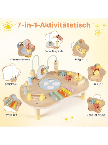 COSTWAY Aktivitätstisch Baby Montessori Spieltisch ab 1 Jahr in Bunt