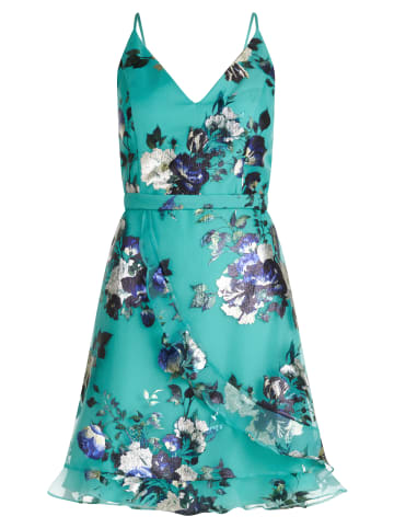 Vera Mont Abendkleid mit Volant in Mint/Dark Blue