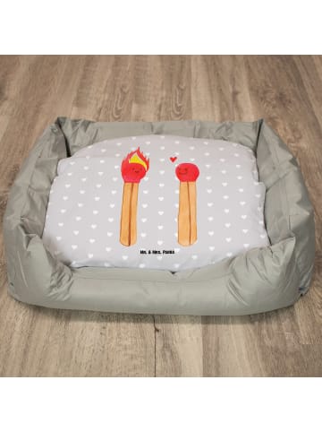 Mr. & Mrs. Panda Hundematte Streichhölzer ohne Spruch in Grau Pastell