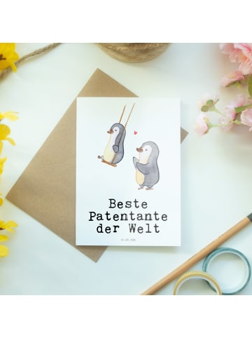 Mr. & Mrs. Panda Grußkarte Pinguin Beste Patentante der Welt mit... in Weiß