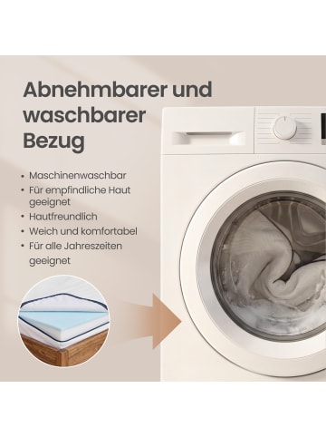VASAGLE Kaltschaummatratze Mosey in Weiß - (B)140 x (H)16 x (T)200 cm