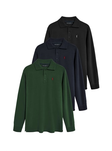Polo Club 3 tlg. Set: Poloshirt in Mehfarbig