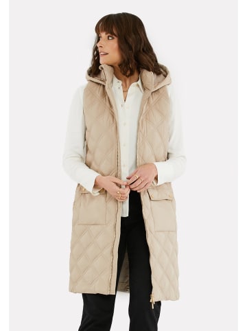 Threadbare Longweste THB Maggie Diamond Quilted Gilet in beige