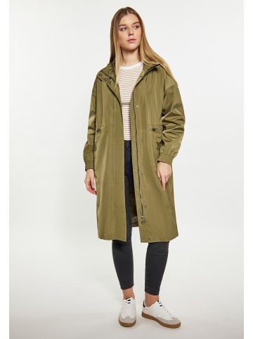 DreiMaster Damen Regenmantel Aus Recycelten Materialien in Militär Oliv