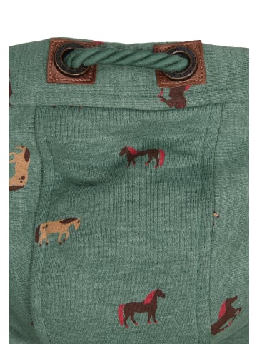 naketano Sweat Kapuzenjacke Brazzo Pine Green Melange (Small Horses)
