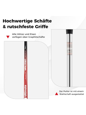 COSTWAY 15 tlg. Golfschläger Golfset für Damen & Anfänger in Rot