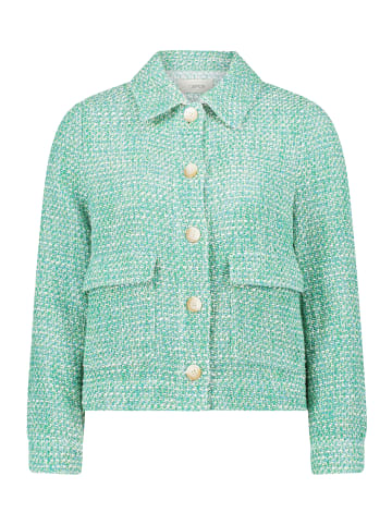 CARTOON Tweedblazer mit Taschen in Green/Cream