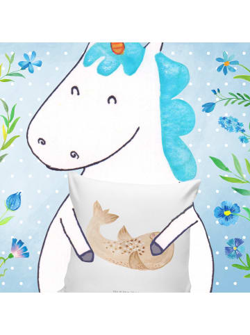 Mr. & Mrs. Panda Sofa Kissen Robbe Liegen ohne Spruch in Weiß