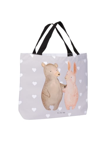 Mr. & Mrs. Panda Schultasche Bär und Hase Umarmen ohne Spruch in Grau Pastell
