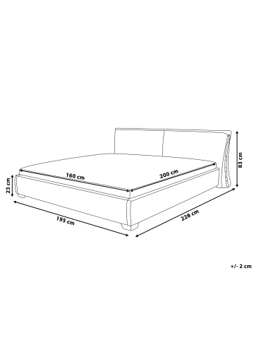 Beliani Doppelbett PARIS in Gold/Silber - (W) 195 x (H) 83 x (L) 228 cm