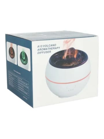 COFI 1453 Aromatherapie-Luftbefeuchter / Diffusor mit bunter Flamme, in Schwarz