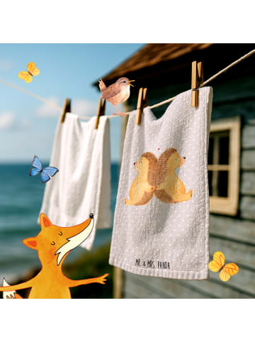 Mr. & Mrs. Panda Kinderhandtuch Igel händchenhaltend ohne Spruch in Grau Pastell