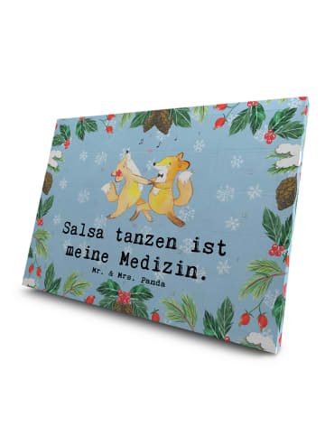 Mr. & Mrs. Panda Tee Adventskalender Füchse Salsa tanzen mit Spruch in Eisblau