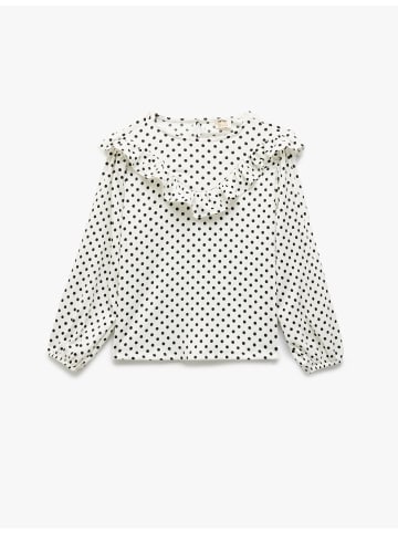 KOTON Bluse in Weiß Gemustert