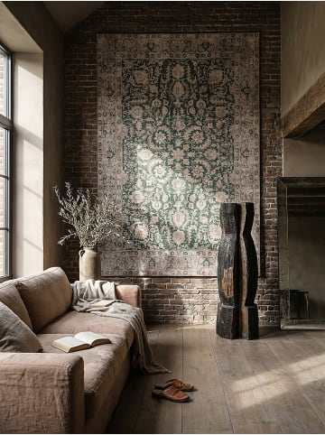 KADIMA DESIGN Teppich Flachgewebe Pflegeleicht HURST Orientalisch Wohnzimmer Floral in Grün