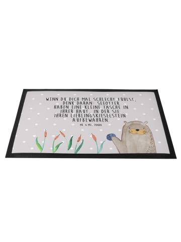 Mr. & Mrs. Panda Schmutzfänger Otter Stein mit Spruch in Grau Pastell