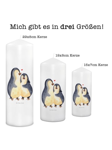 Mr. & Mrs. Panda Bedruckte Kerze Pinguin umarmen ohne Spruch in Weiß