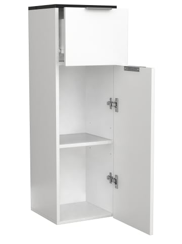VCM Badmöbel Midischrank Badschrank Schublade Donali in Weiß / Schwarz