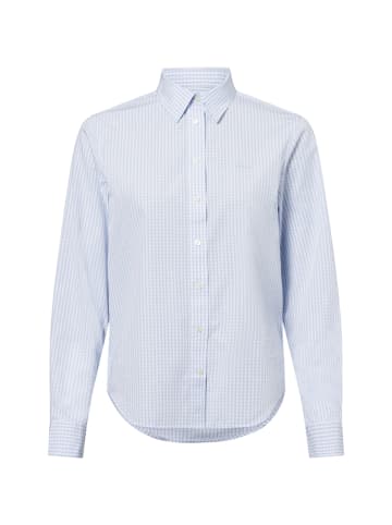 Gant Hemdbluse Reg Poplin Gingham in hellblau weiß