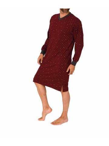NORMANN langarm Nachthemd Bündchen print - 70645 in rot