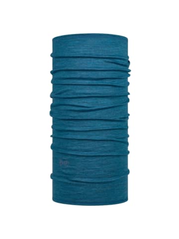 Buff Buff Merino Lightweight Solid Tube Scarf in Blau