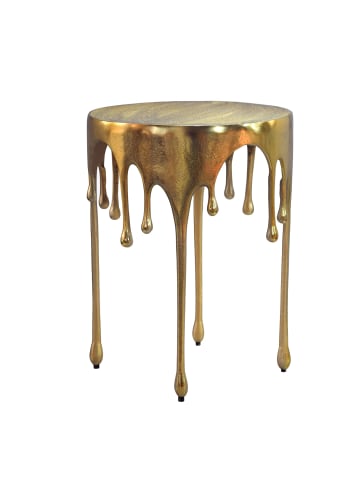 FineBuy Beistelltisch in Gold / Aluminium / 43x43x56