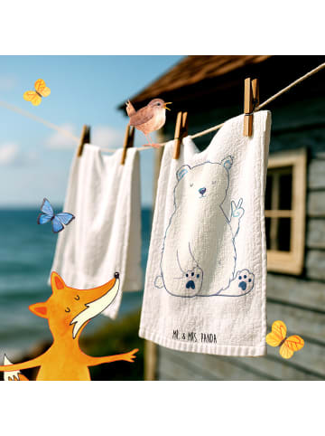 Mr. & Mrs. Panda Handtuch Eisbär Faul ohne Spruch in Weiß