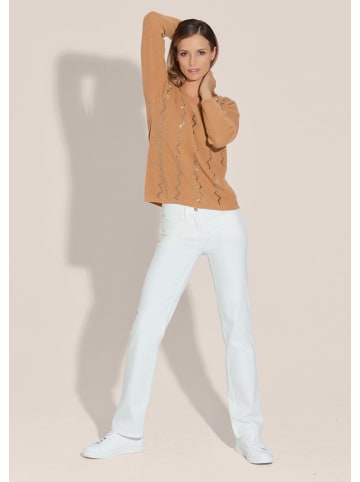 MADELEINE Oversize-Pullover mit aufwändiger Dekoration in caramel