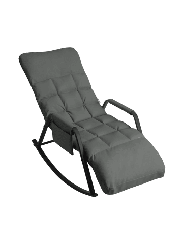 Home Nature Wohnkonzept Relaxliege Liegestuh in Grau 150x62x104 cm