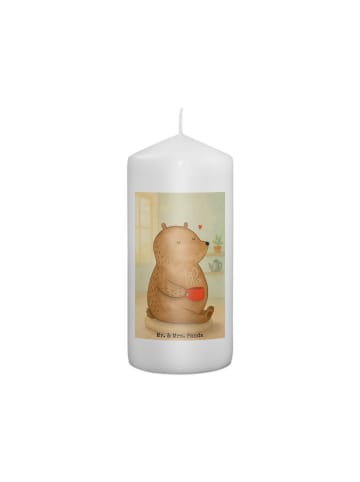 Mr. & Mrs. Panda Kerze Bär Morgenkaffee Design ohne Spruch in Weiß