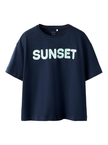 name it Bedrucktes Rundhals T-Shirt Nkfvonaya in dark sapphire