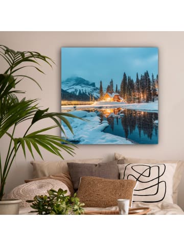 MuchoWow Leinwand Bilder Hellblau