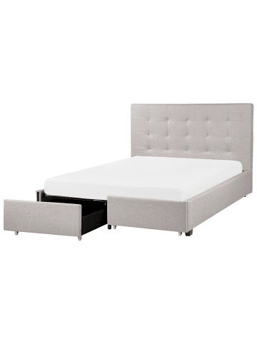 Beliani Doppelbett LA ROCHELLE in Grau/Schwarz - (W) 153 x (H) 109 x (L) 213 cm