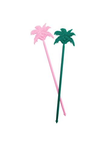 Rice Cocktail-Sticks Palms in Grün | Rosa