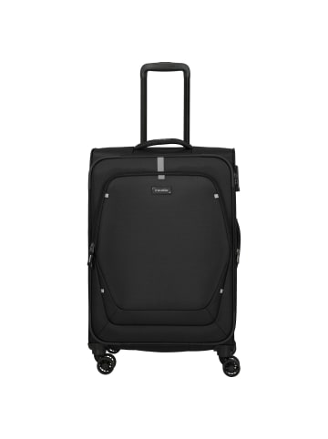 travelite Umbria - 4-Rollen-Trolley M 67 cm erw. (schwarz) in schwarz