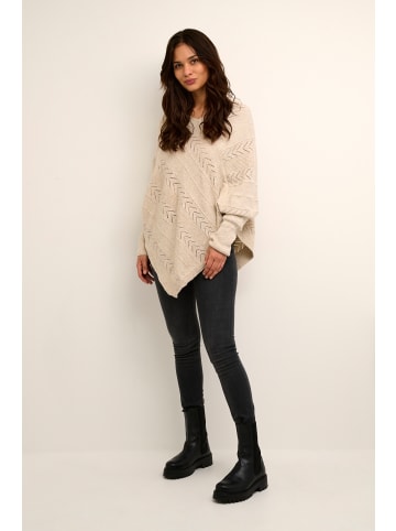 Cream Poncho CRHoliday Loose fit in Oat melange