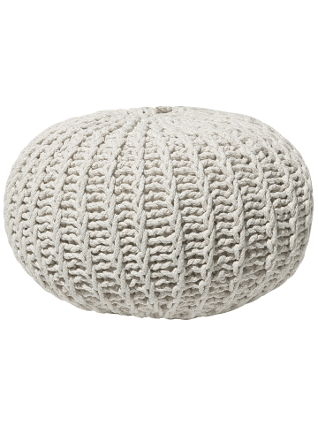 Beliani Pouf CONRAD in Beige - (W) 50 x (H) 35 x (L) 50 cm