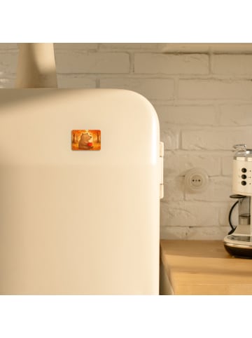 Mr. & Mrs. Panda Kühlschrankmagnet Bär Morgenkaffee Design ohne ... in Weiß