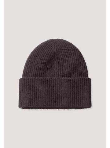 Hessnatur Hessnatur Strick Mütze aus Bio-Merinowolle mit Cashmere in schwarzbeere