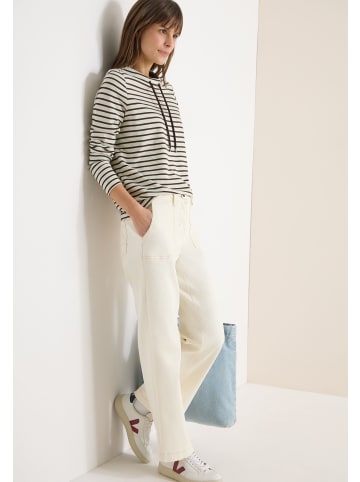 Cecil Striped Funnel Neck Bluse in Macchiato Brown