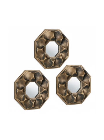 3 x Spiegel in Gold - (B)25 x (H)25 x (T)2 cm