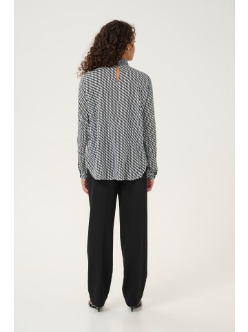 Kaffe Langarm-Bluse KAamber in Grey_CelestialBlue Wavy Print