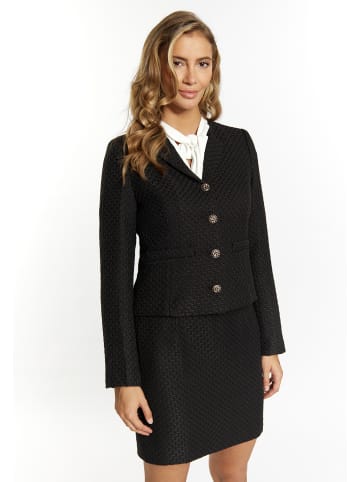 faina Damen Bouclé Jacke in Schwarz